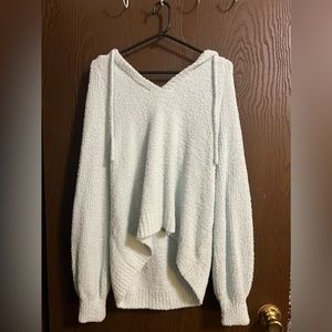 Light blue fuzzy pullover